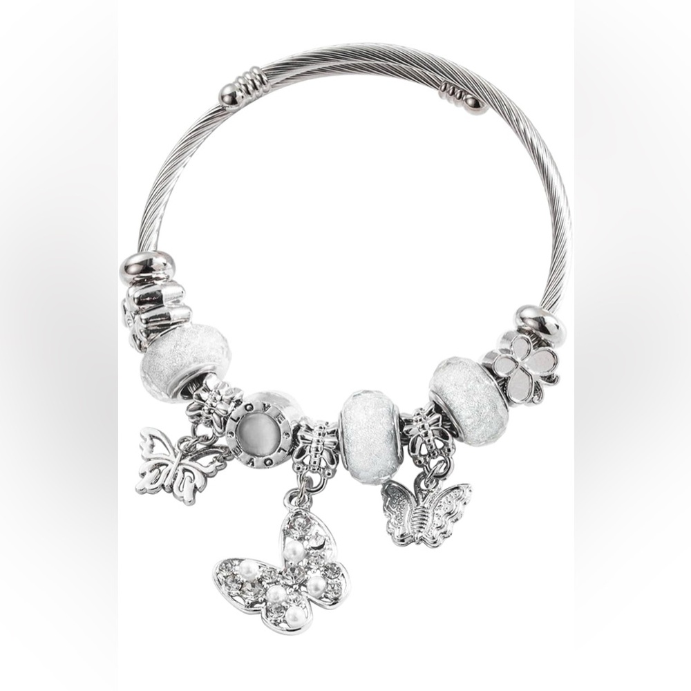 Charm Bracelets for Girls,Exquisite Cute Cartoon Friendship Silver Bracelets
